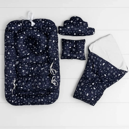 Silk - 7 Pieces - Snuggle Bed - Navy Blue - Crown - 25